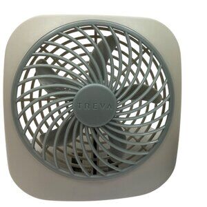 Treva Portable Battery-Operated 5" Fan Beige Compact Lightweight Personal Coolin